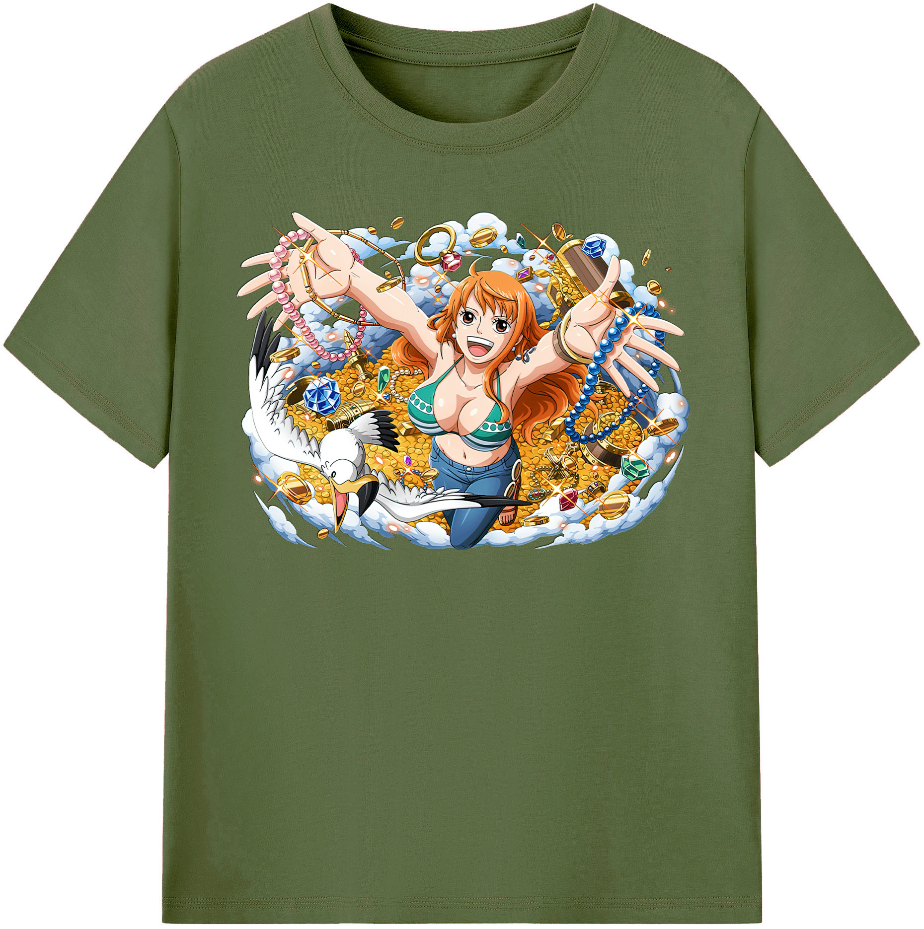 ワンピース ナミ ONE PIECE Nami 綿100％半袖Tシャツ（フロントプリント）